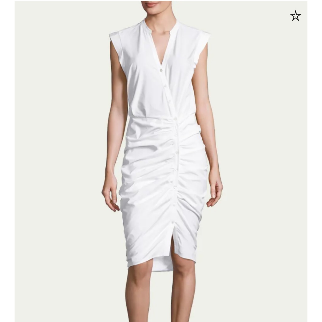 Veronica Beard Ruched Shirt Dress Nwt
